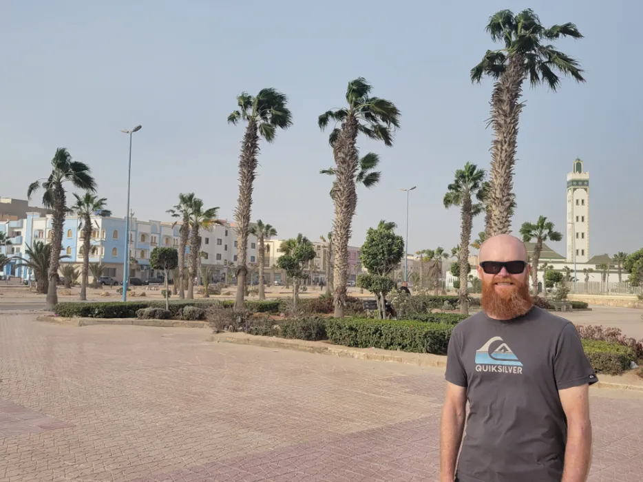 Western Sahara - exploring the windy waterfront in Dakla