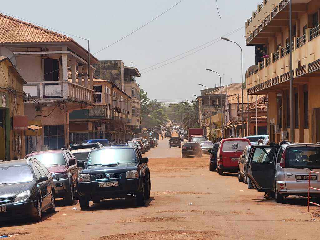 Guinea-Bissau - dusty side streets lined with old buildings