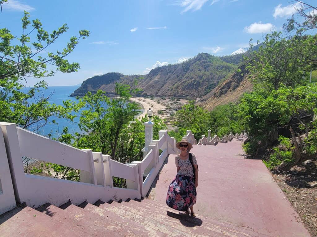 Timor-Leste - climb the stairs to reach Cristo Rei