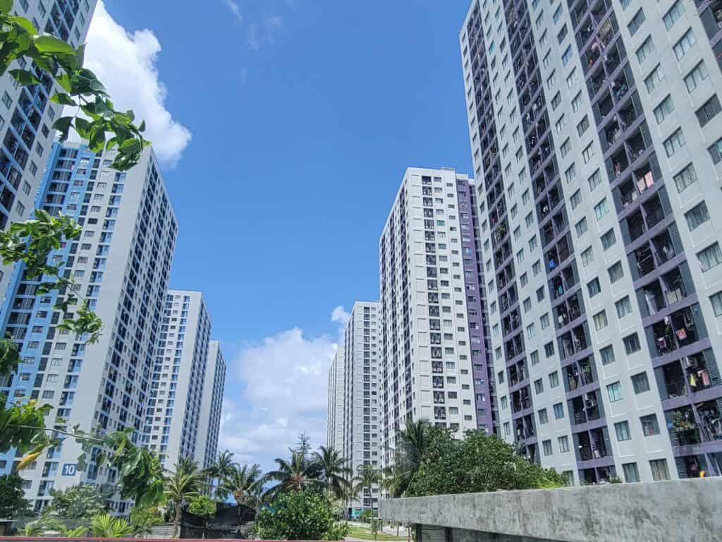 The Maldives - apartment towers line the streets of Hulhumale