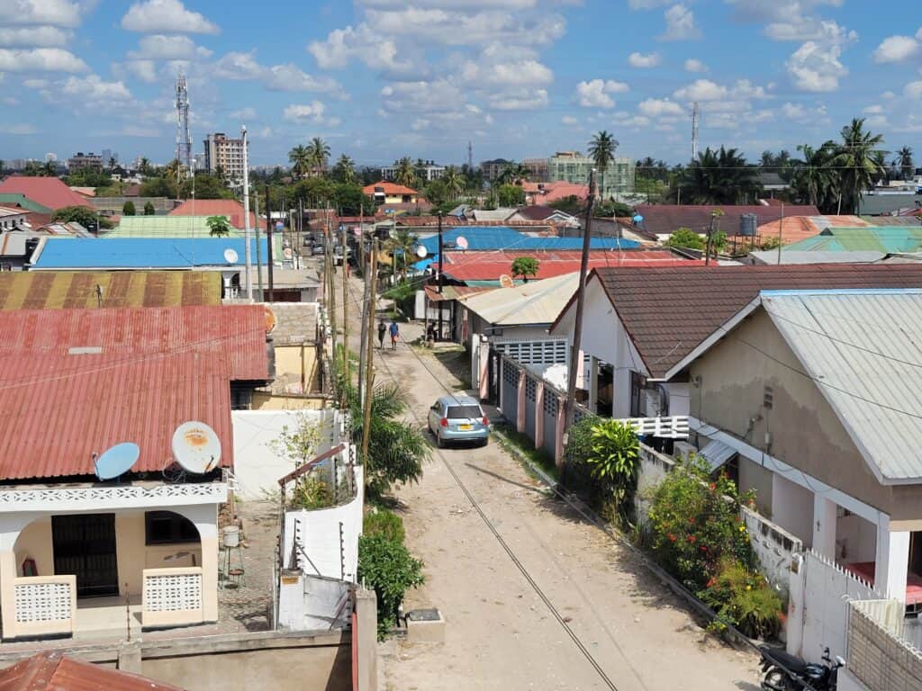 Tanzania - the sandy streets of a Dar es Salaam neighbourhood